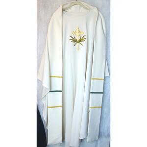 Priest Vestment Chasuble And Sash Stole White Set READ